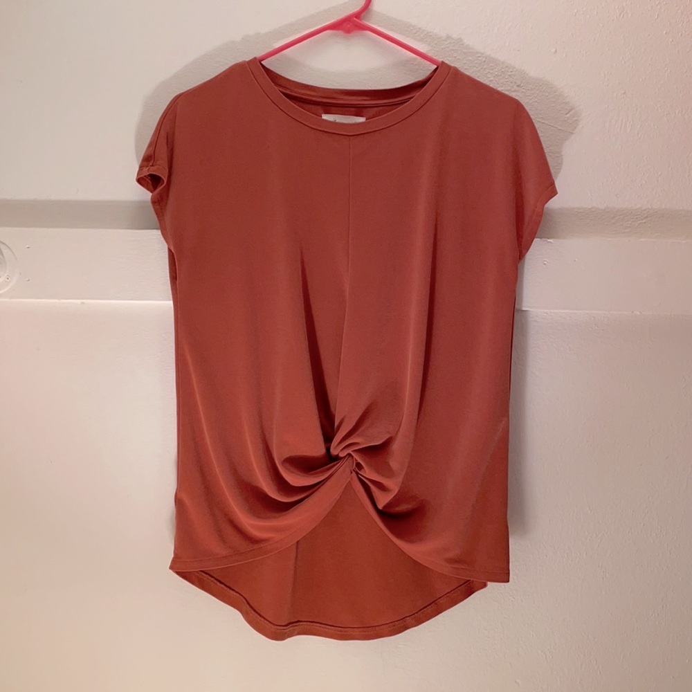 Lou & Grey for LOFT Rust Tie Knot Shirt Sz XS